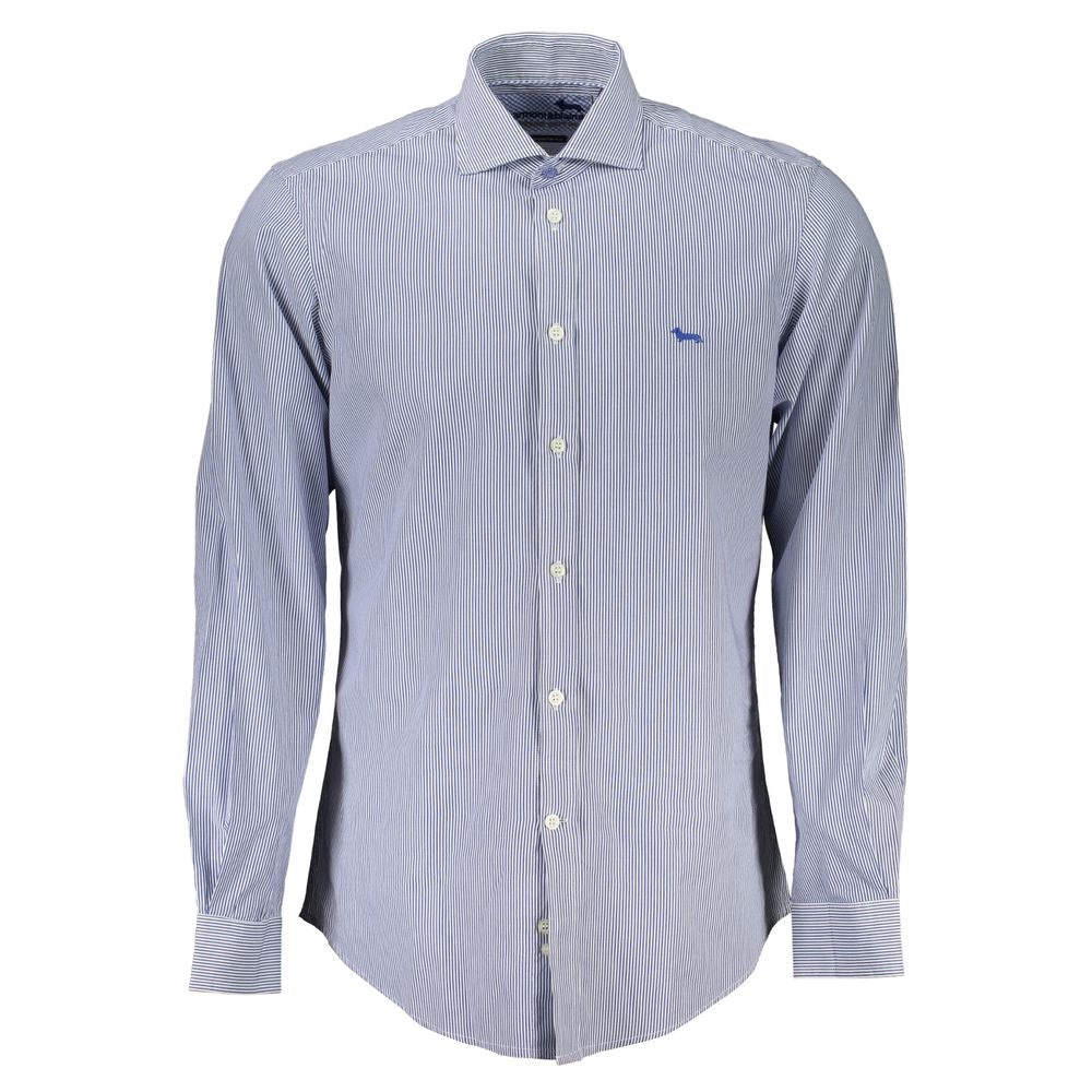 Camisa elegante de algodón orgánico azul de Harmont &amp; Blaine