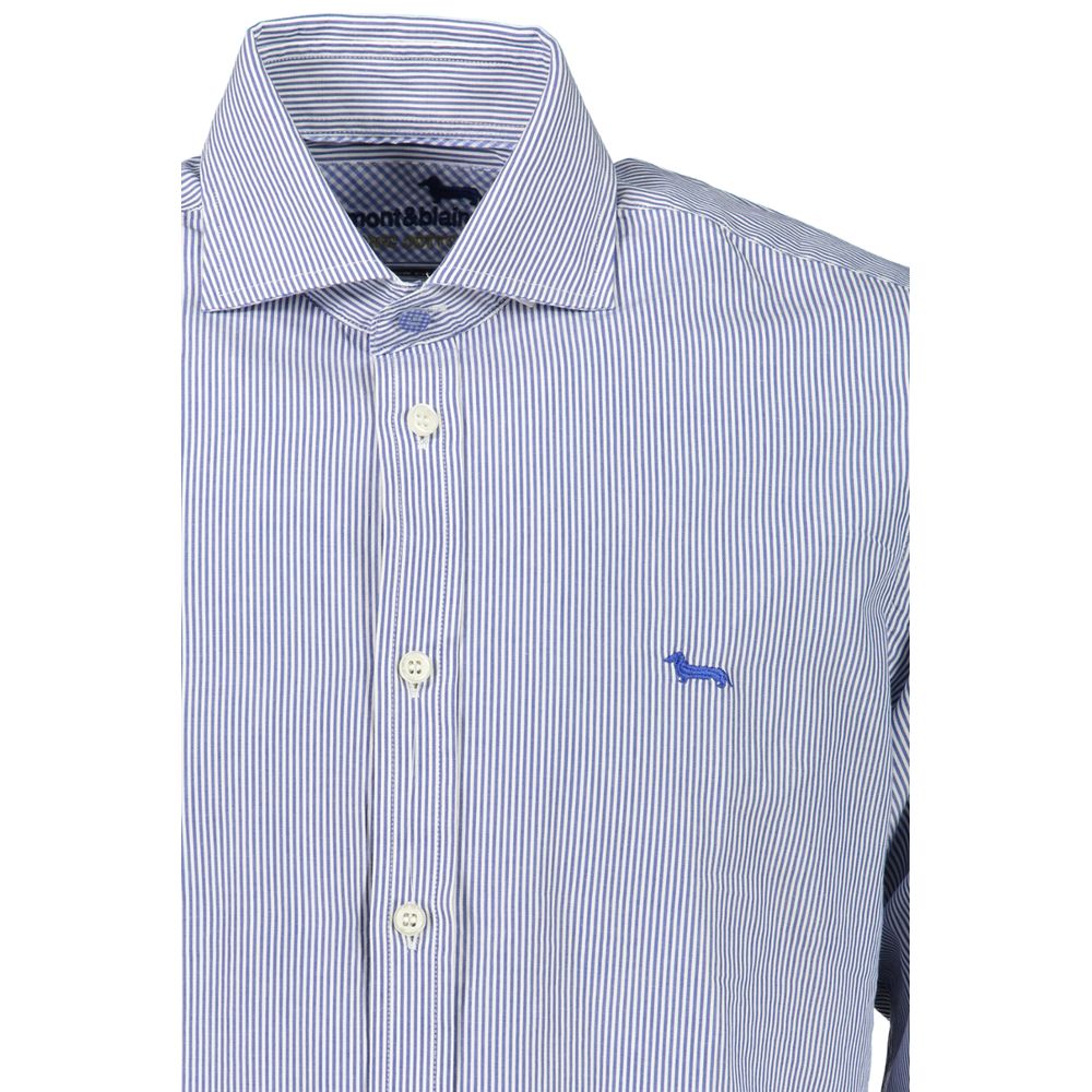 Camisa elegante de algodón orgánico azul de Harmont &amp; Blaine
