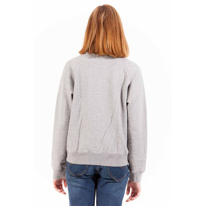 Gant Chic Gray Zippered Cotton Sweatshirt with Logo