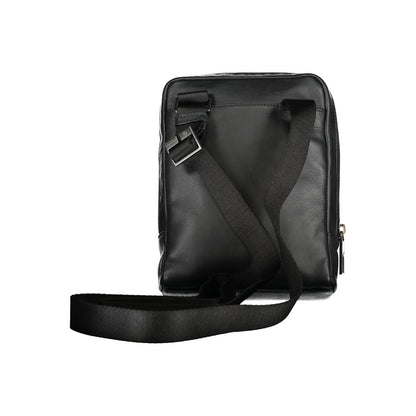 Bolso de hombro elegante de piel negra de Piquadro