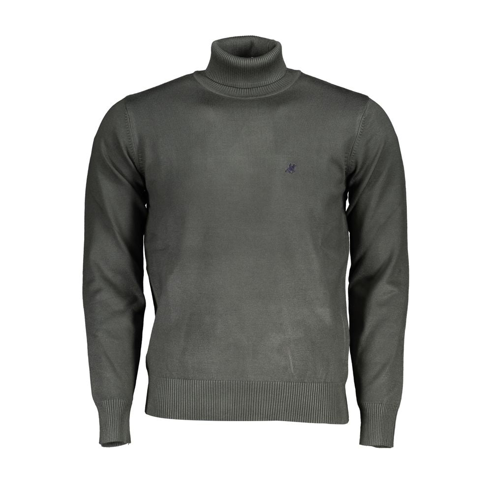 Jersey de cuello alto verde elegante de US Grand Polo con bordado exclusivo