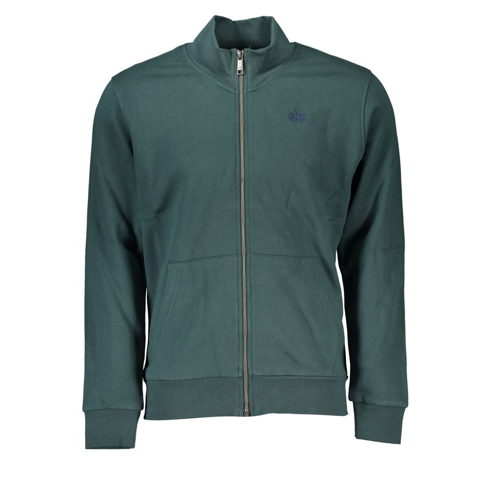 Sudadera elegante de polar verde con bordados de La Martina