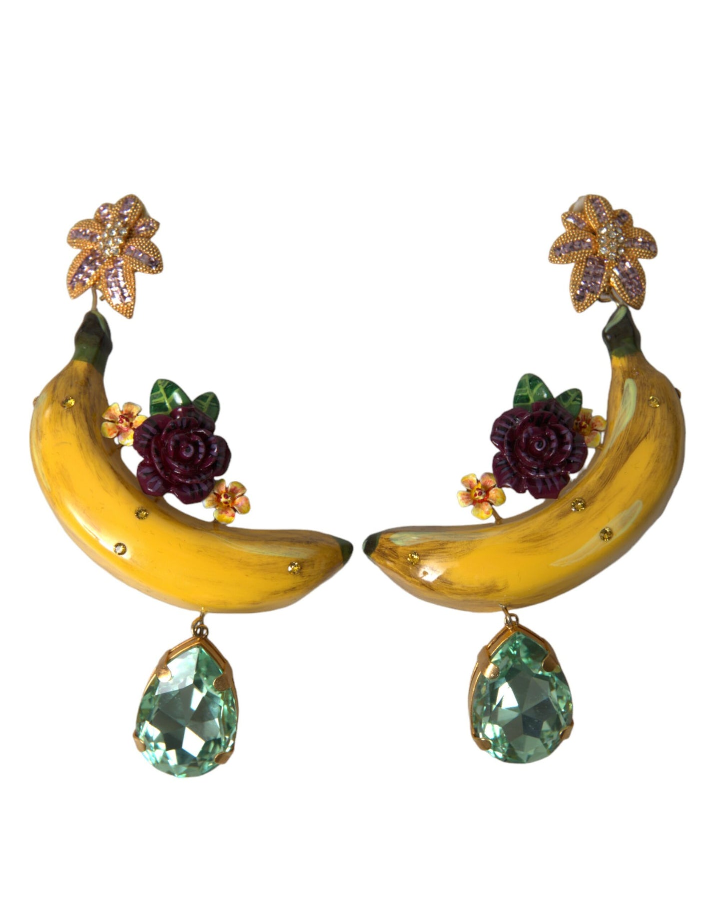 Pendientes colgantes con forma de plátano y clip elegantes de Dolce &amp; Gabbana