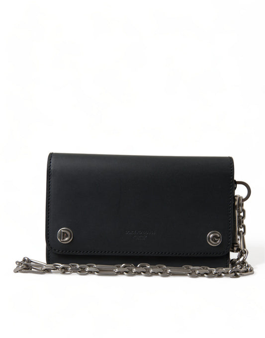 Elegante bolso de hombro de cuero negro