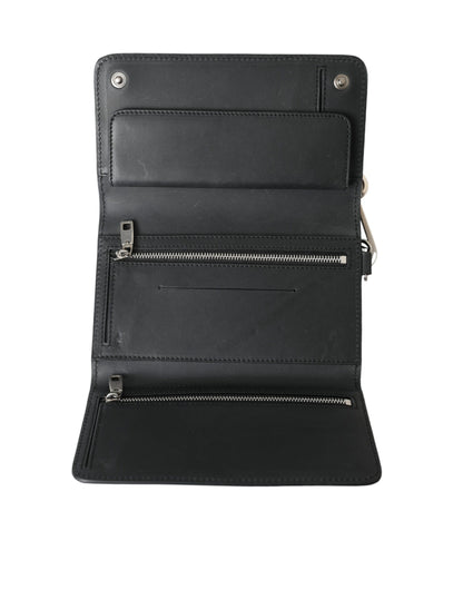 Elegante bolso de hombro de cuero negro