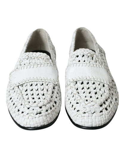 Mocasines blancos elegantes sin cordones de Dolce &amp; Gabbana