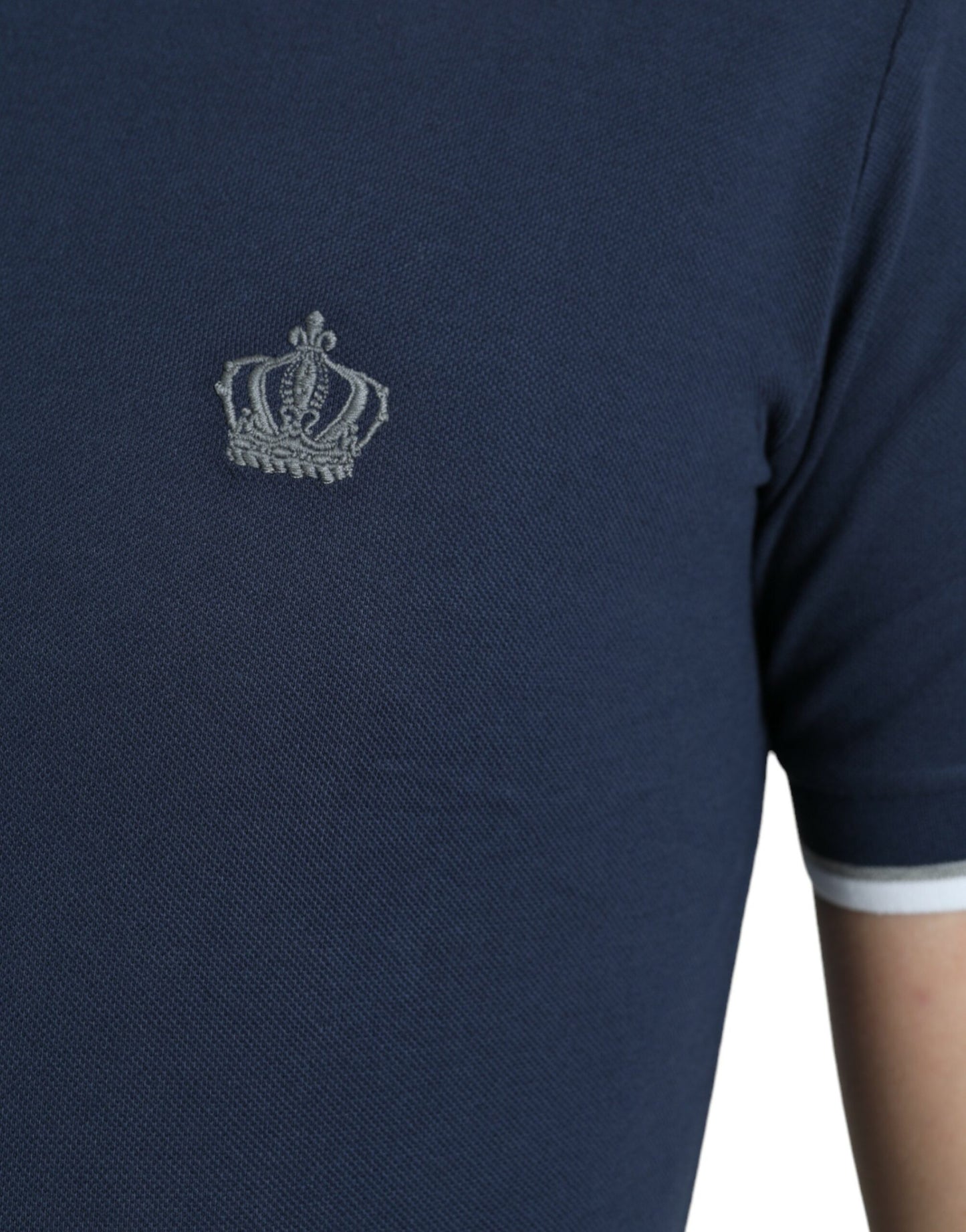 Camiseta polo con bordado de corona elegante de Dolce &amp; Gabbana