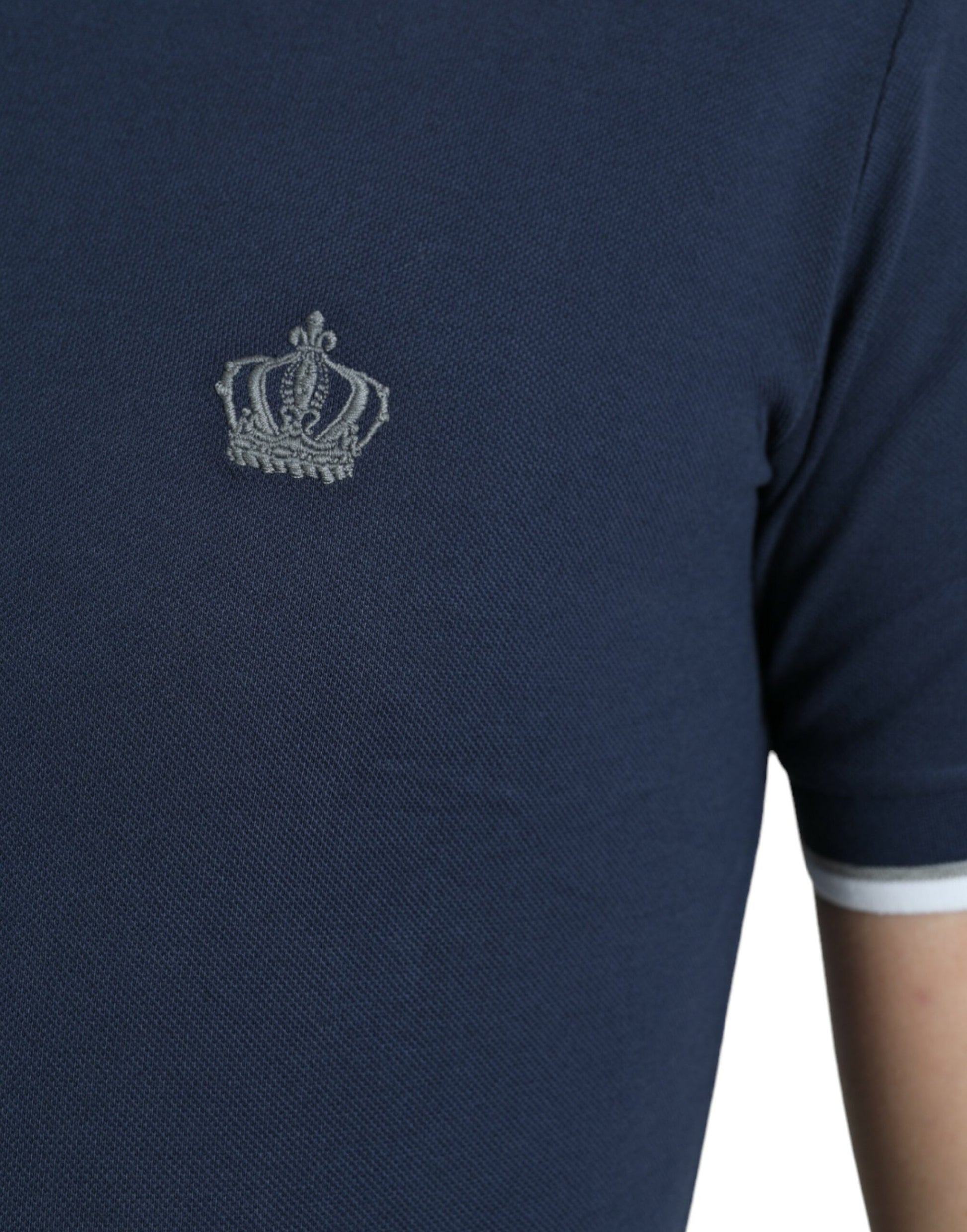 Camiseta polo con bordado de corona elegante de Dolce &amp; Gabbana
