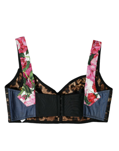 Dolce & Gabbana Floral Patchwork Bustier Crop Top