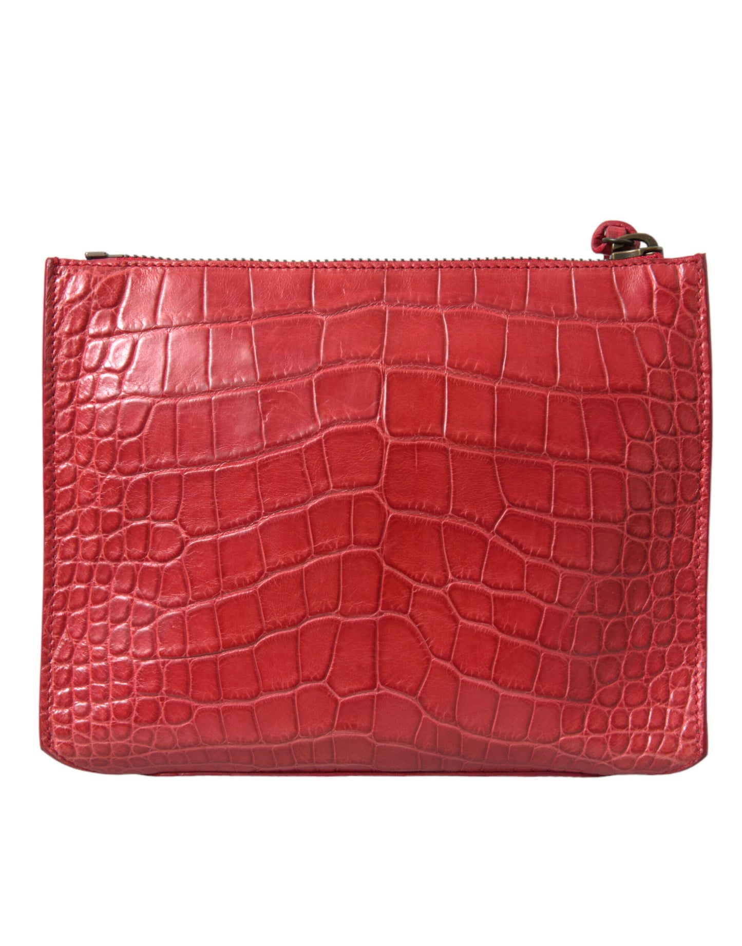 Exotic Red Alligator Leather Clutch