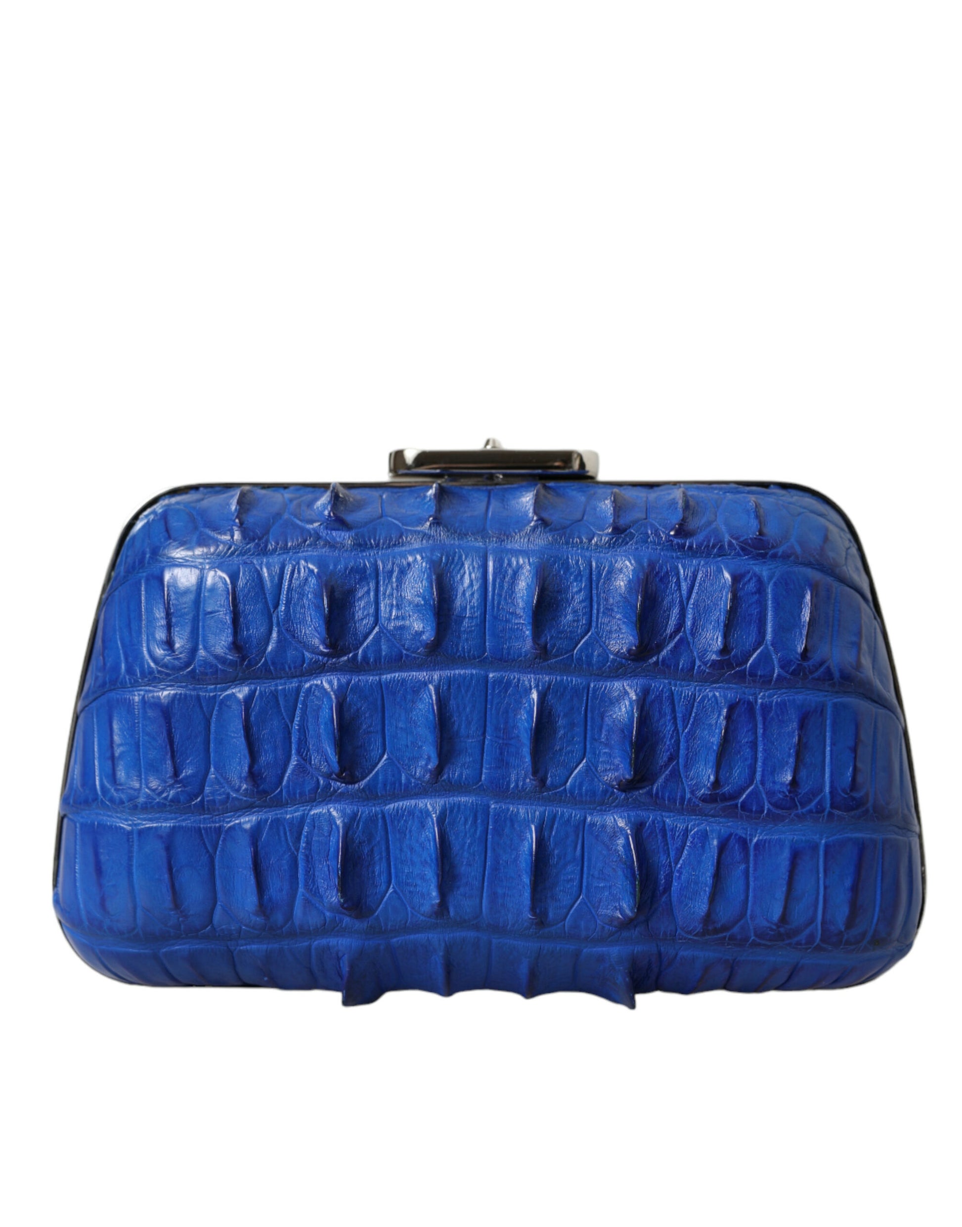 Clutch Piel De Cocodrilo Azul Eléctrico