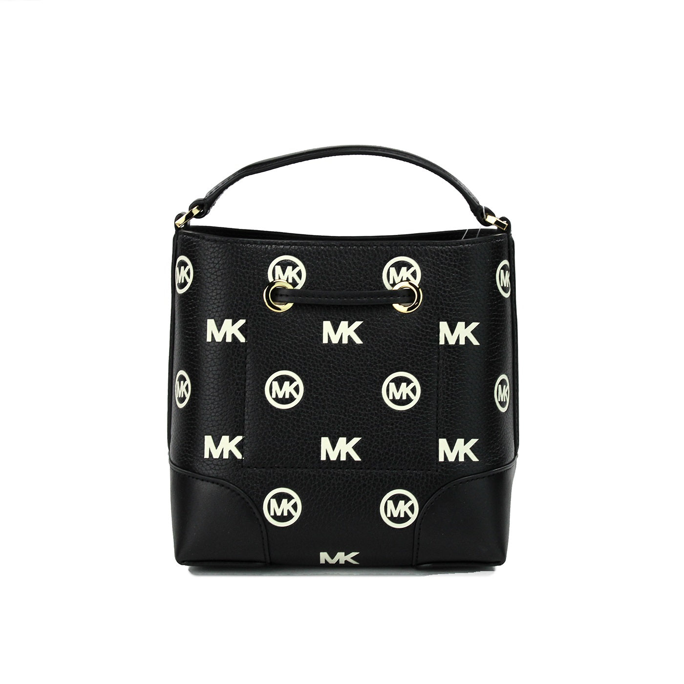 Bolso bandolera tipo cubo con cordón ajustable y relieve negro Mercer de Michael Kors