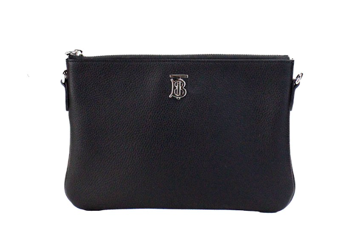 Bolso bandolera Peyton Monogram de cuero negro