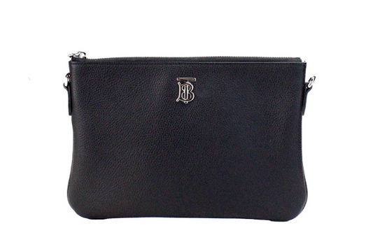 Bolso bandolera Peyton Monogram de cuero negro