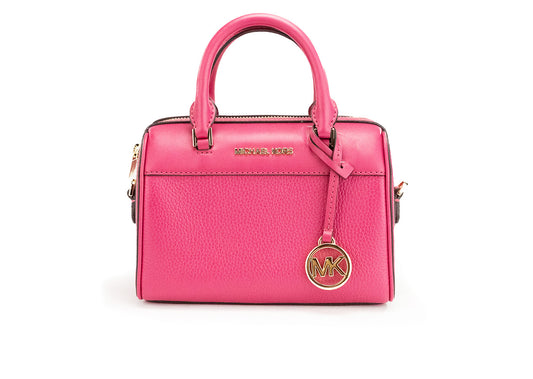 Bolso bandolera de cuero rosa carmín Travel XS