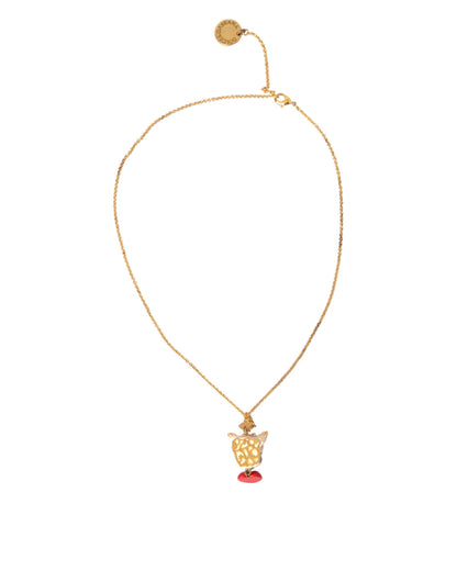 Collar con colgante de corazón de perro y cadena de latón dorado de Dolce &amp; Gabbana