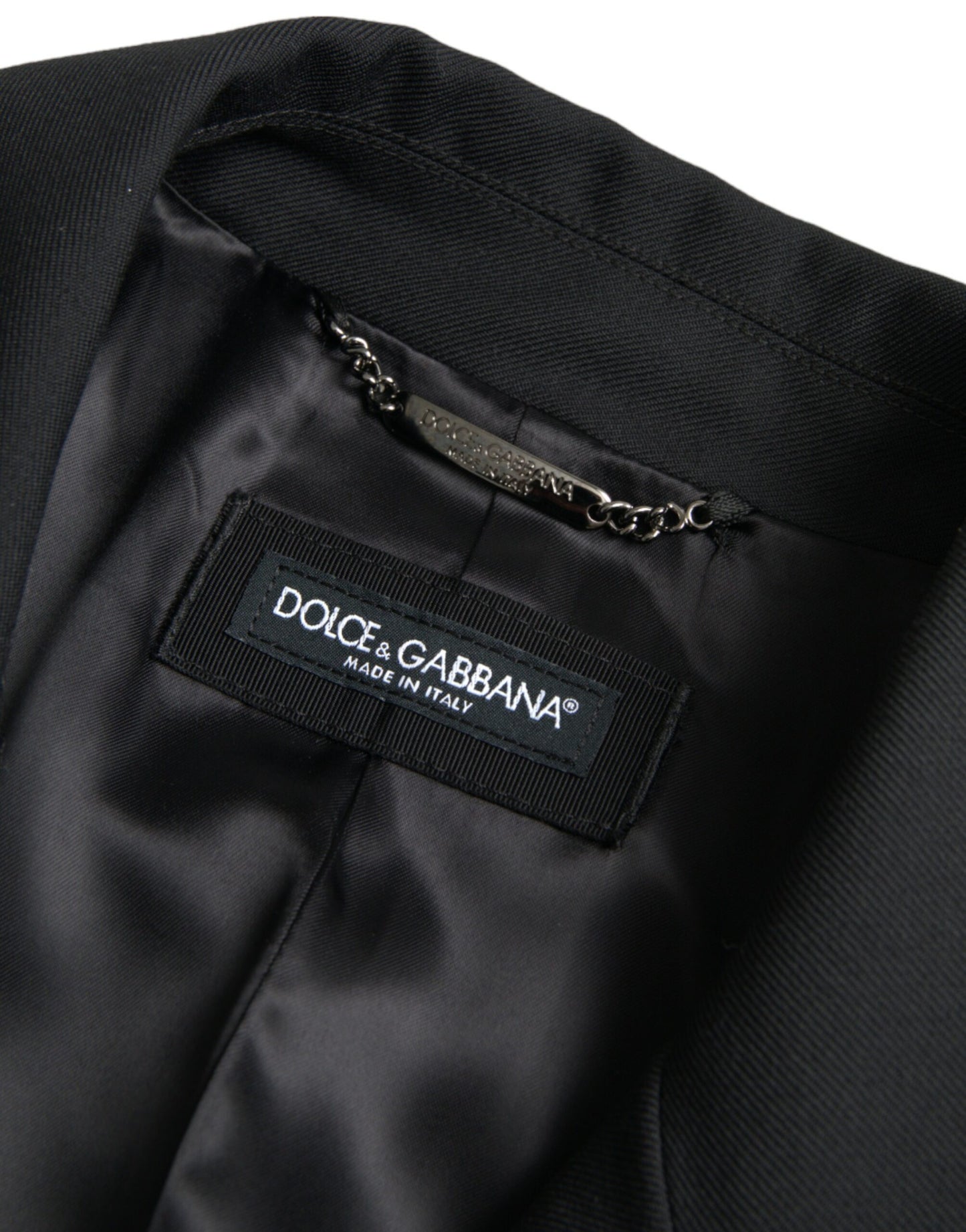 Chaqueta gabardina cruzada negra de Dolce &amp; Gabbana