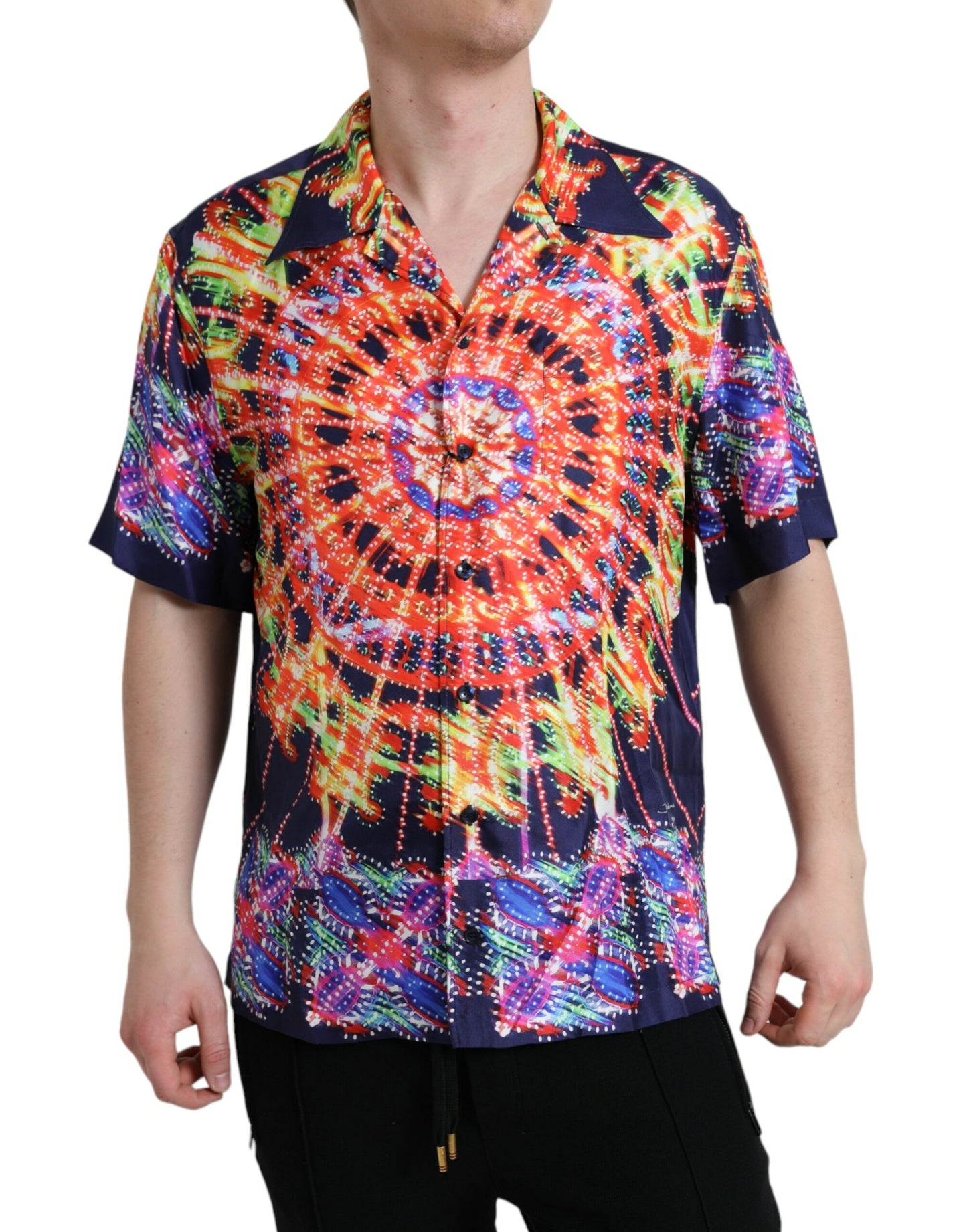 Dolce &amp; Gabbana Camisa casual de seda Luminaria multicolor