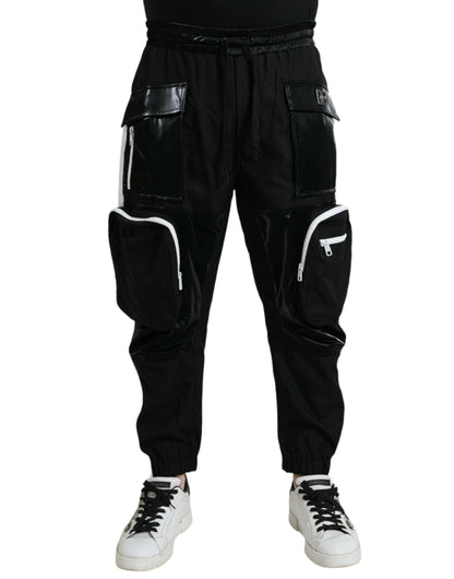 Pantalones deportivos cargo de nailon negro Dolce &amp; Gabbana para hombre
