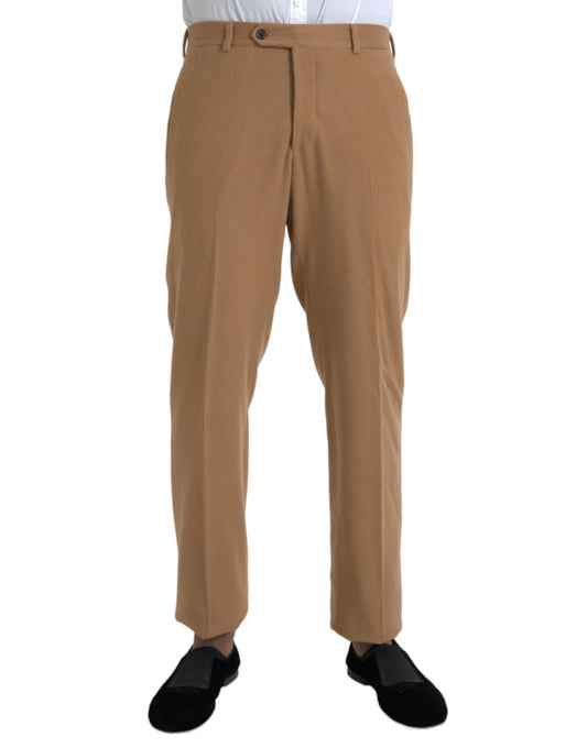 Pantalones de vestir rectos de hombre en cachemir beige de Prada