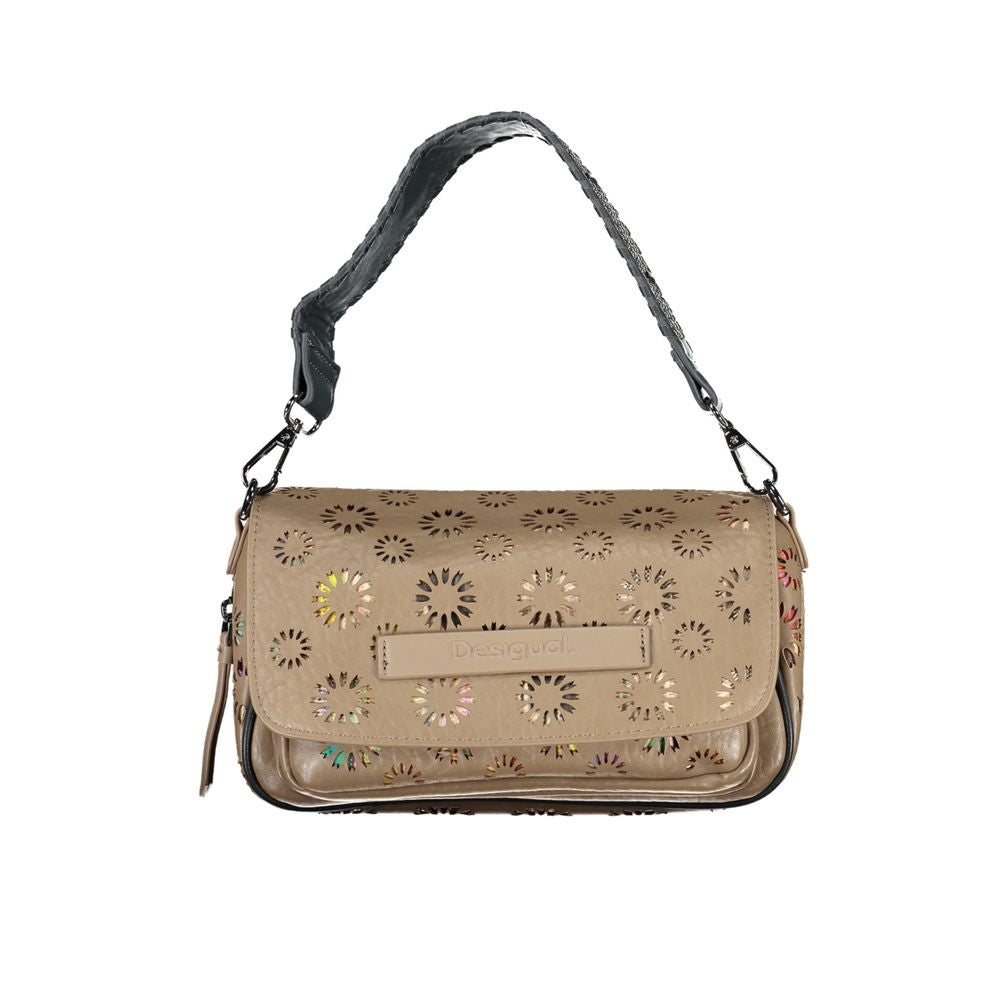 Bolso de mano de polietileno beige Desigual