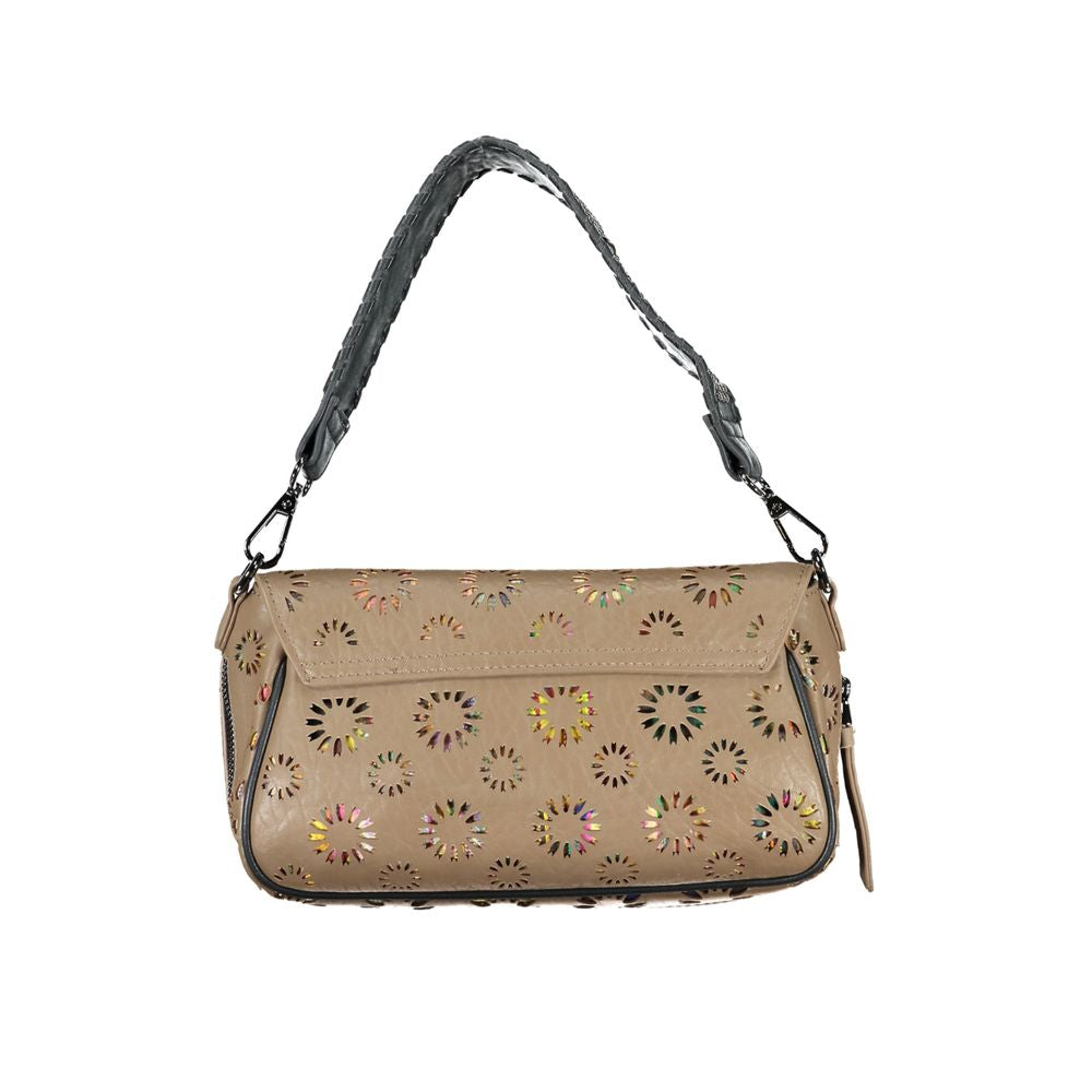 Bolso de mano de polietileno beige Desigual