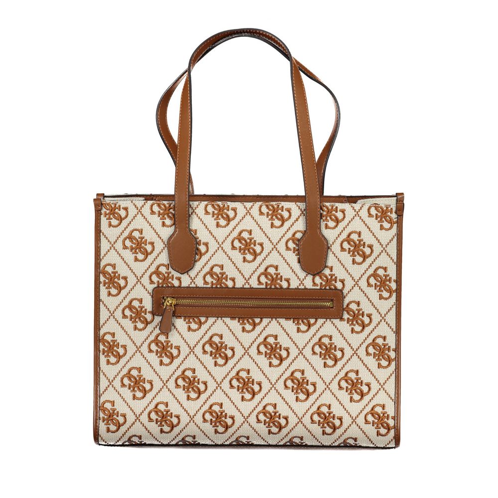 Beige Polyester Handbag