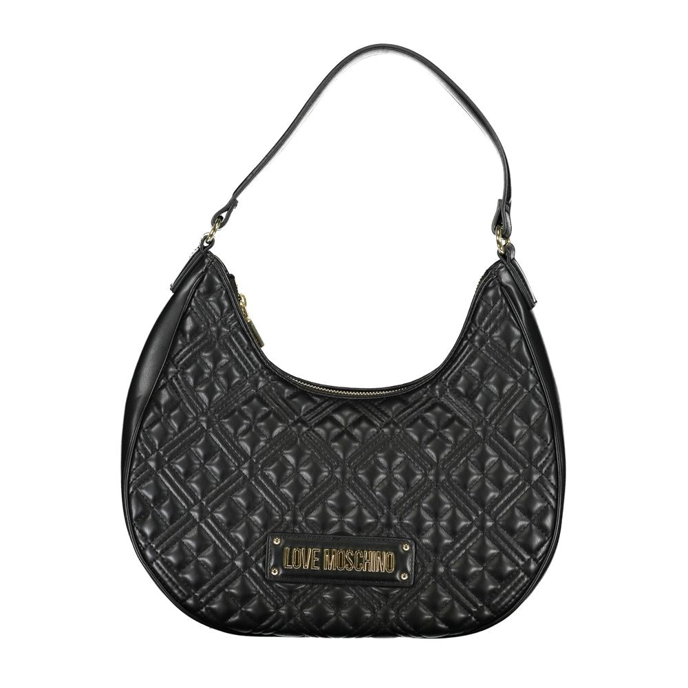 Bolso de mano de polietileno negro Love Moschino