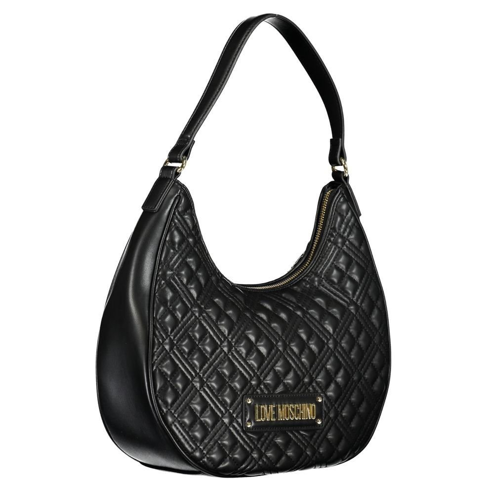 Bolso de mano de polietileno negro Love Moschino