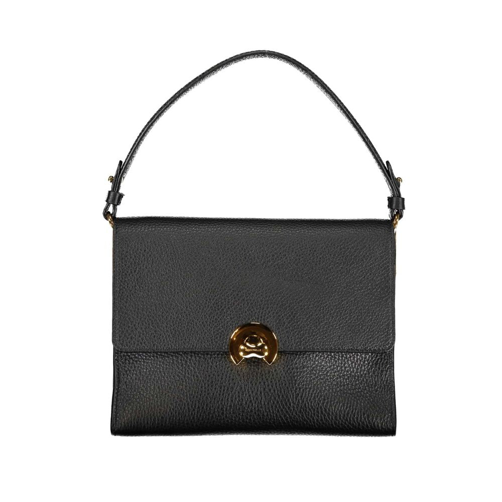 Bolso de mano de piel negra Coccinelle