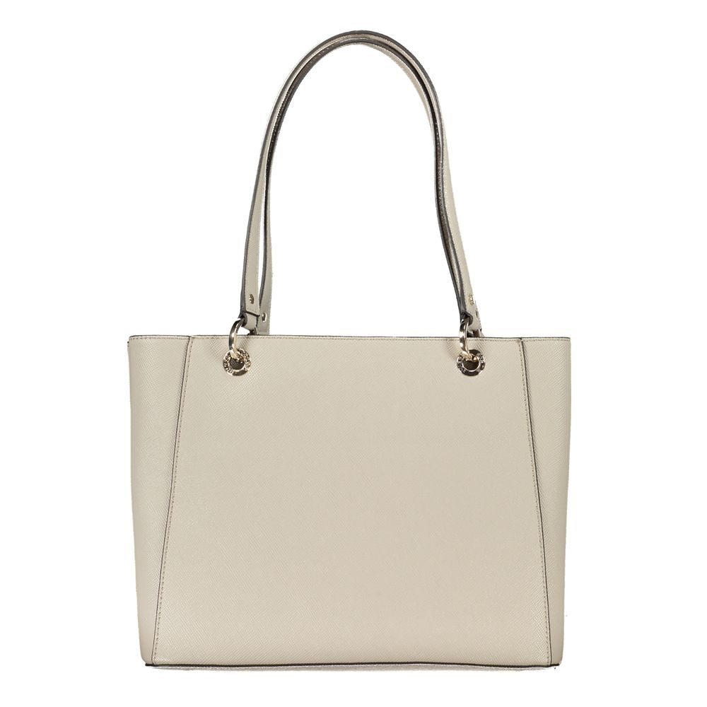 Bolso de mano beige de polietileno Guess Jeans