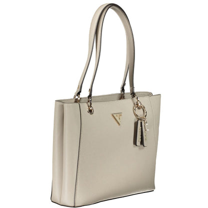 Bolso de mano beige de polietileno Guess Jeans