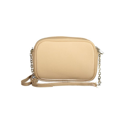 Bolso de cuero beige