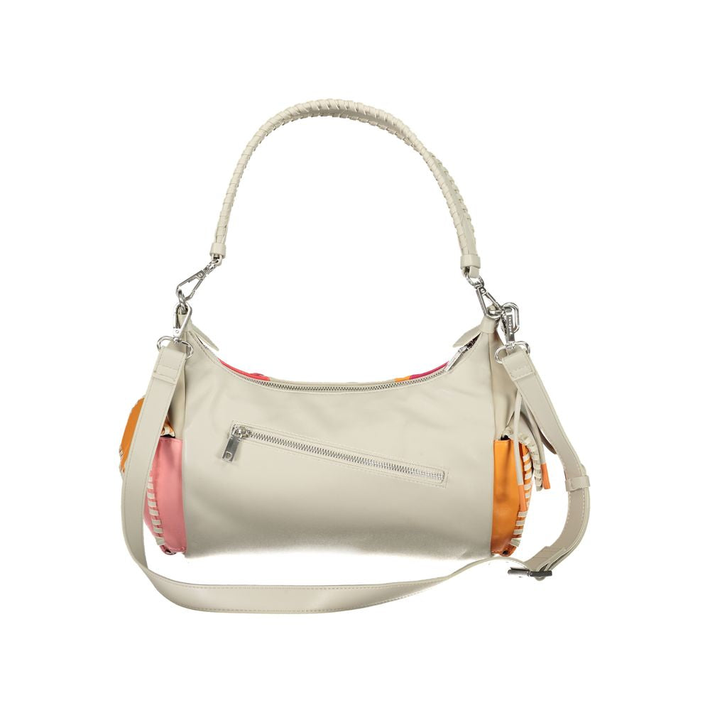 Bolso de mano de polietileno beige Desigual