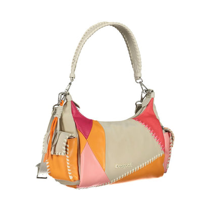 Bolso de mano de polietileno beige Desigual