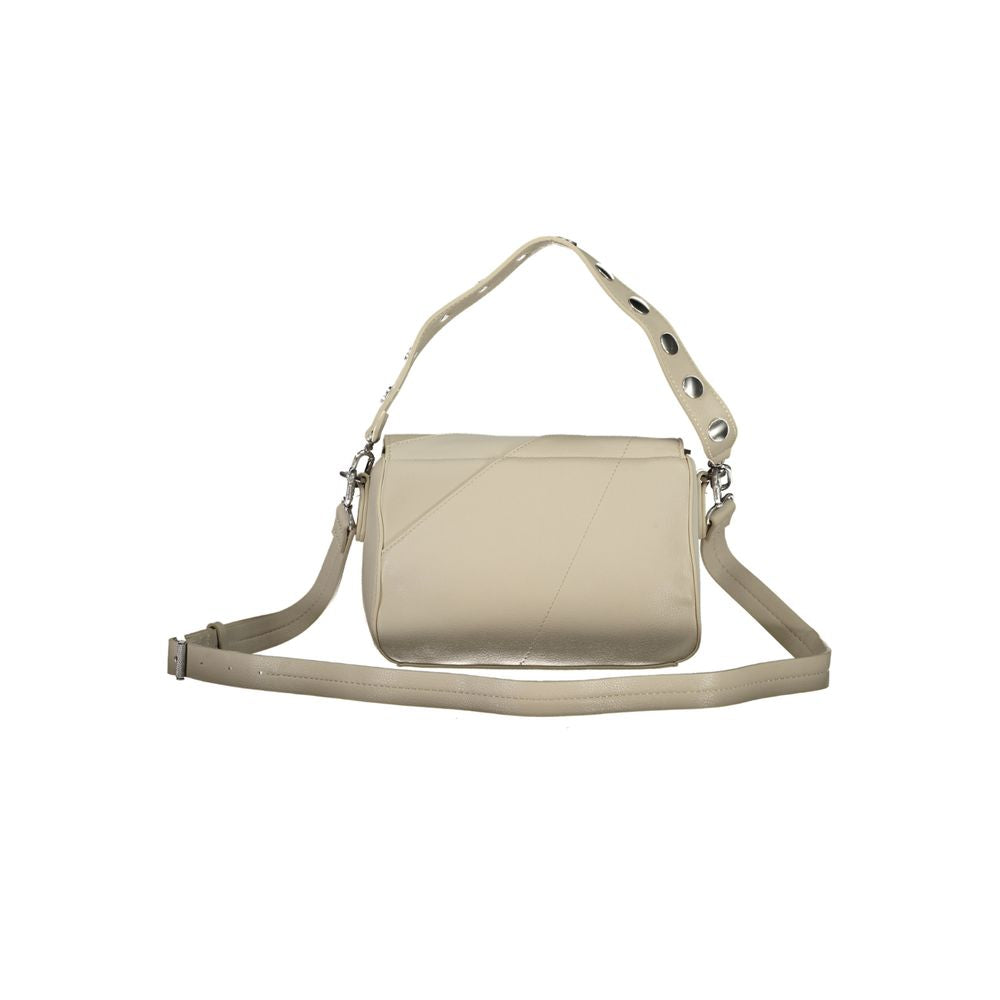 Bolso de mano de polietileno beige Desigual