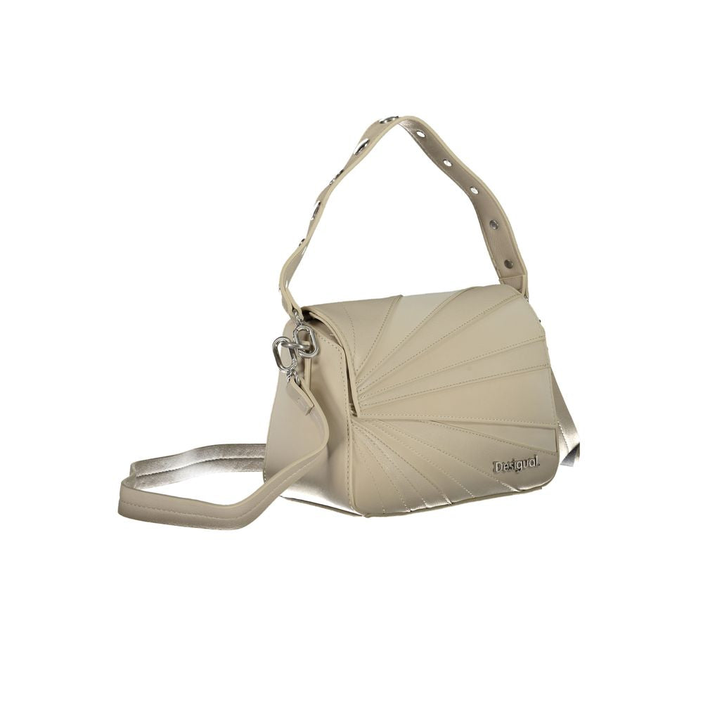 Bolso de mano de polietileno beige Desigual