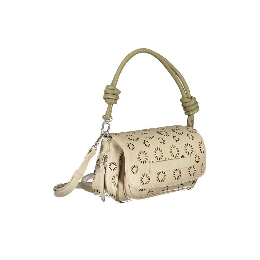 Bolso de mano de polietileno beige Desigual