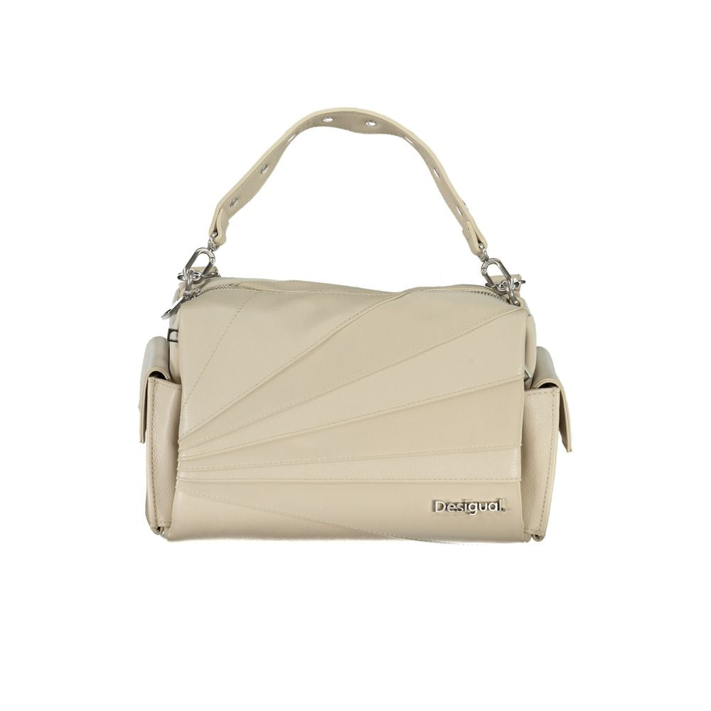 Bolso de mano de polietileno beige Desigual