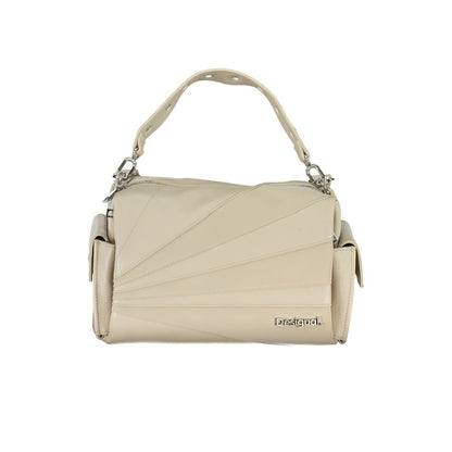 Bolso de mano de polietileno beige Desigual