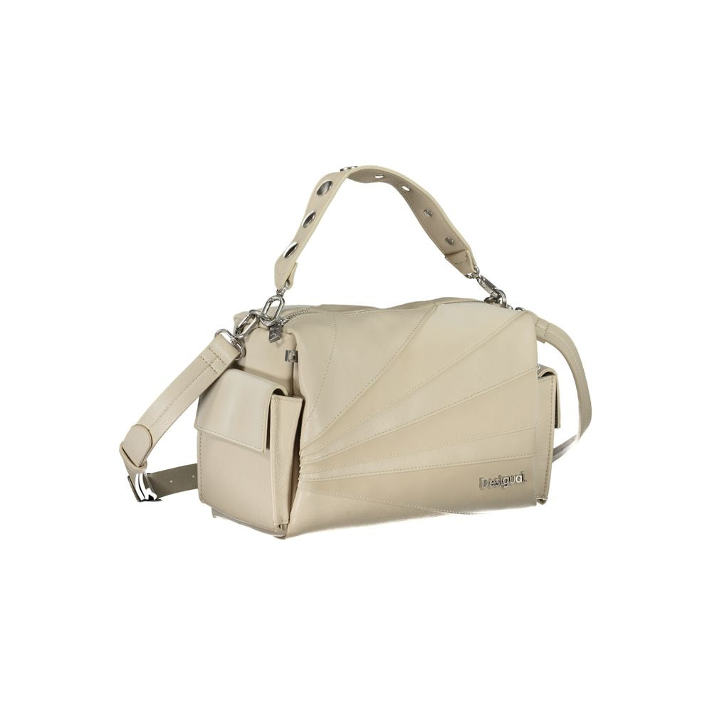 Bolso de mano de polietileno beige Desigual