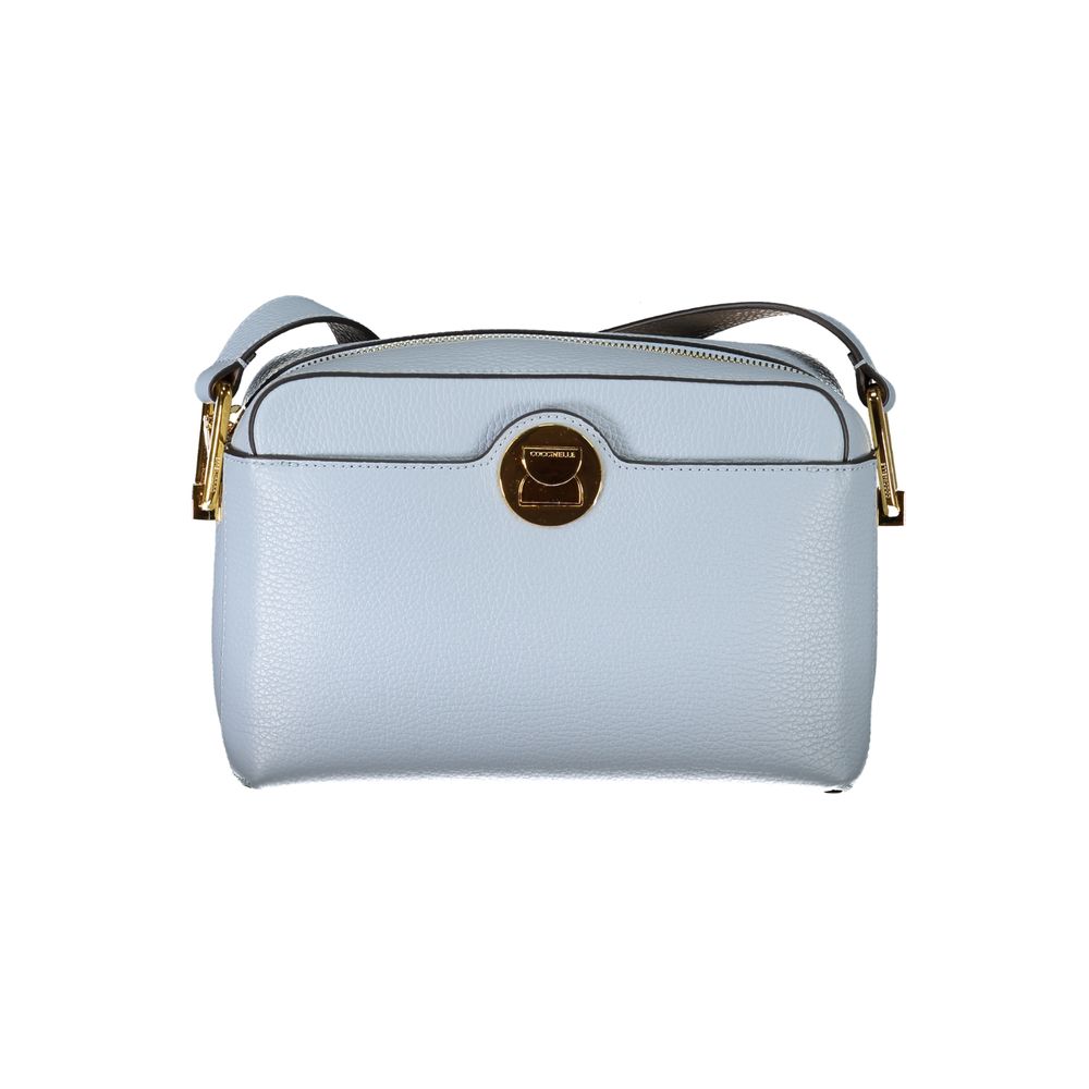 Bolso de cuero celeste
