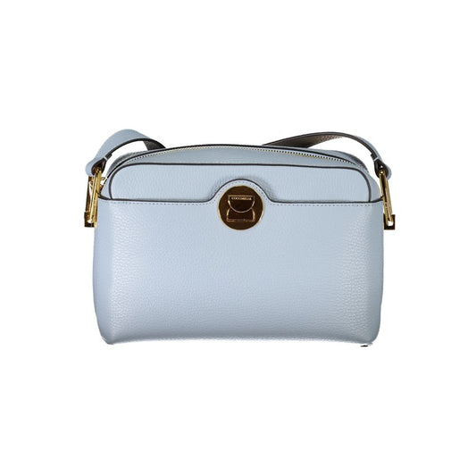 Bolso de cuero celeste