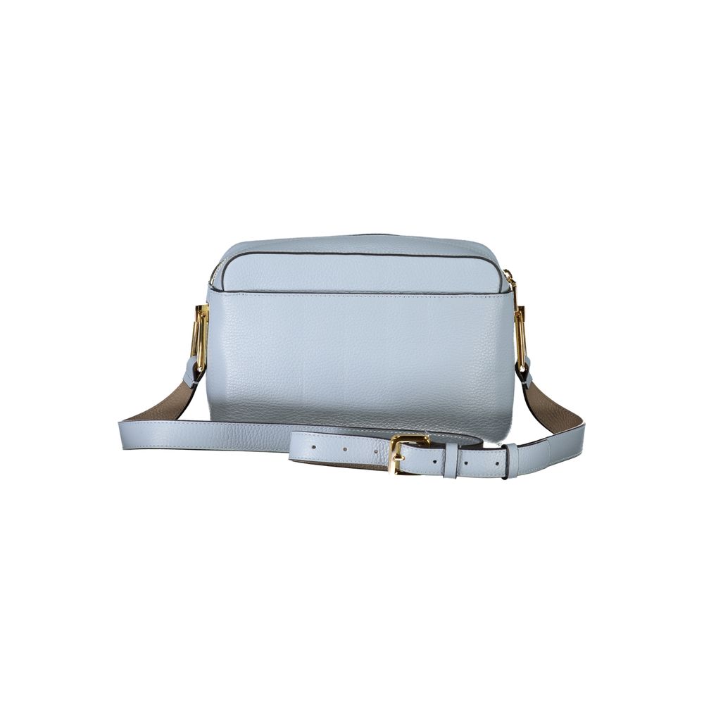 Bolso de cuero celeste