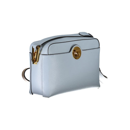 Bolso de cuero celeste