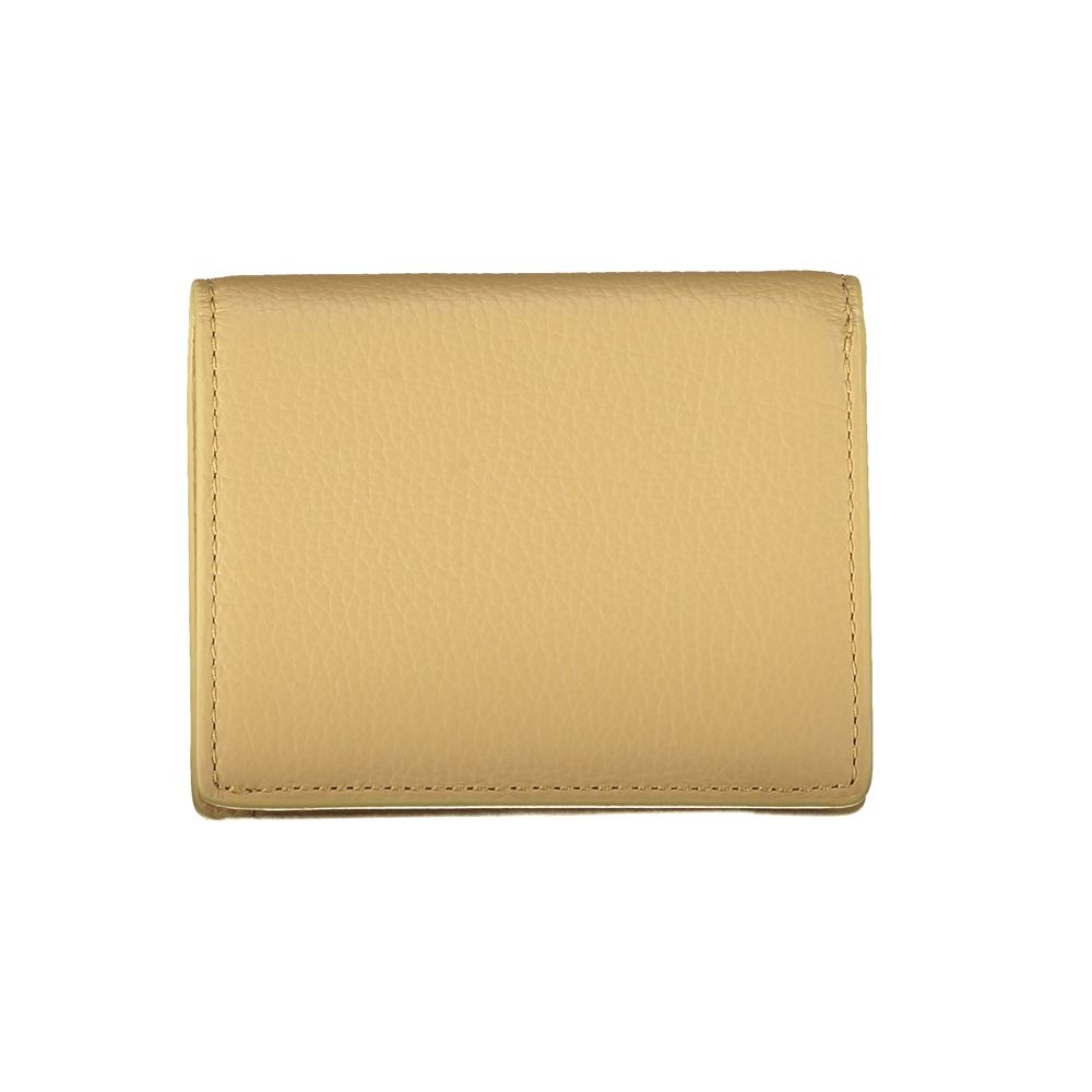 Cartera de cuero beige