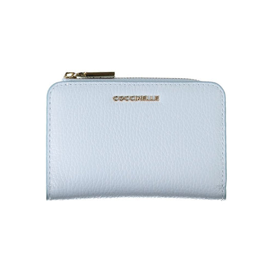 Cartera de cuero celeste
