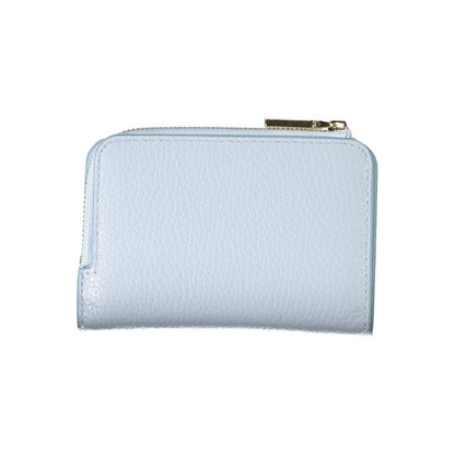 Cartera de cuero celeste