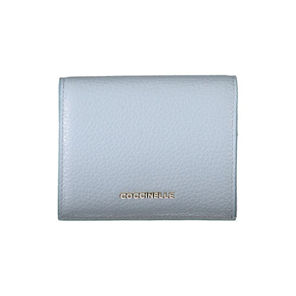 Cartera de cuero celeste