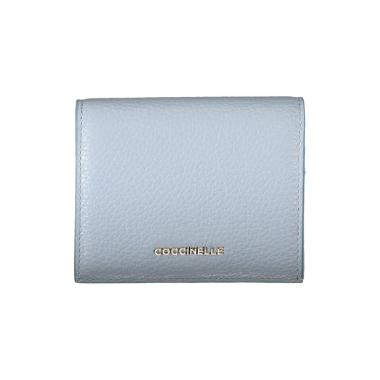 Cartera de cuero celeste